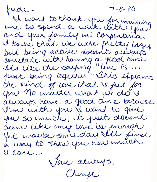 Cheryl's Carpinteria thank you