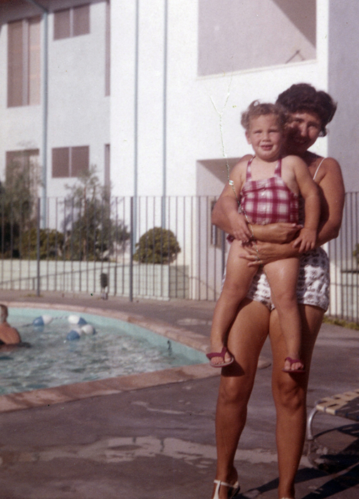 Mom & I by the pool