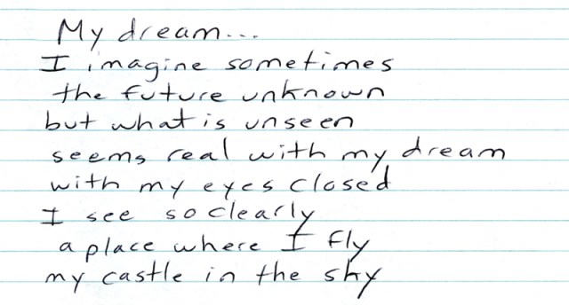 Some of my lyrics written while my song was 