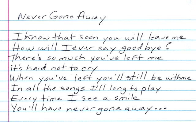 How will I ever say goodbye?