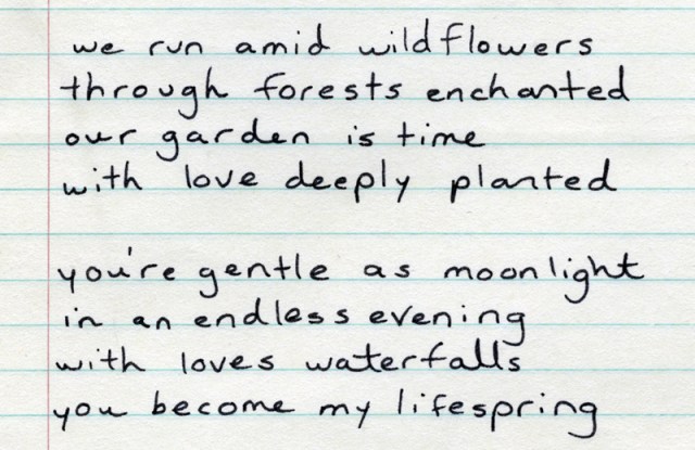 Poetry I wrote before I was married at the age of twenty.