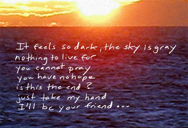 My post title is from a lyric line in my song “Hang On.”