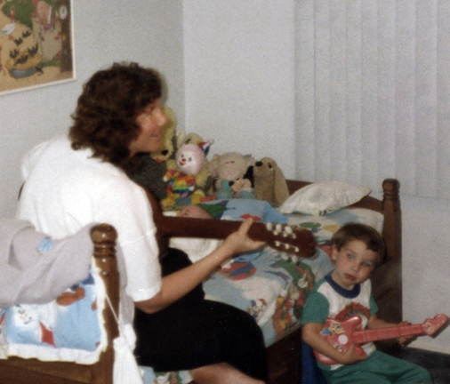 Guitar with Jason on his bed