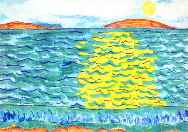 Ocean and Yellow Sun