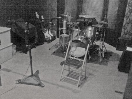 A quick photo taken with my cell phone, I sit in that chair and sing vocals for my songs.