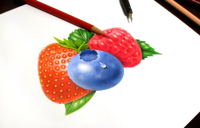 Currently, I am creating many fruit illustrations for a line of yogurt labels.