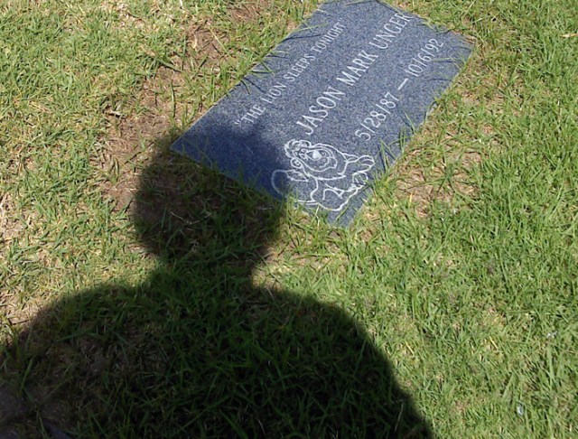 Jason's grave and shadow