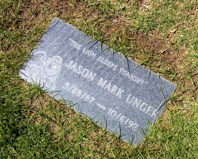 Jason's gravestone