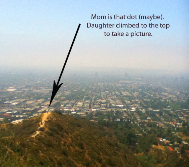 Hiking overlook with arrow