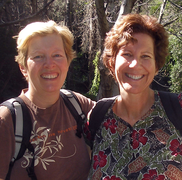 Carol and Judy Hiking