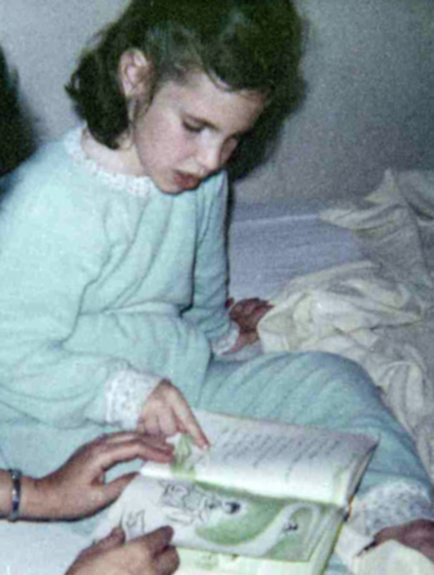 This picture is taken from my childhood. I loved reading as a child.