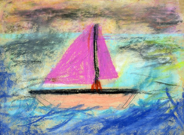 I was an artist from the time I was young. I drew this pastel as a child. I am now sailing on that boat above into uncharted waters.