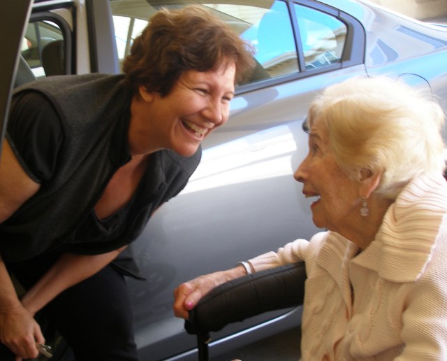 My mom and my new car