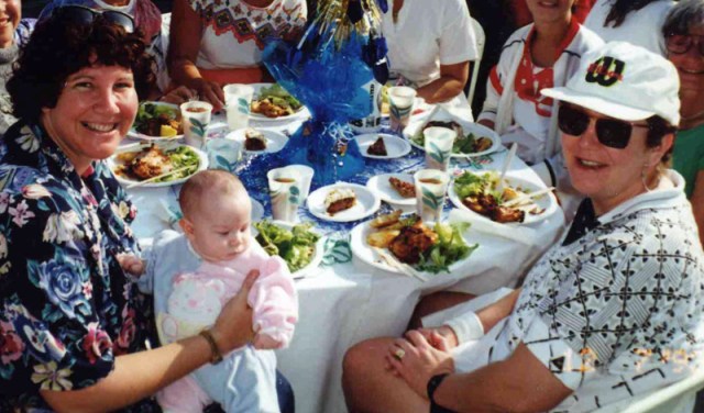 One of the few pictures I have with my dear friend, Linda Shaff. This was taken at a tennis luncheon. I’m holding my daughter who was born one year after the death of my five-year-old son, Jason.