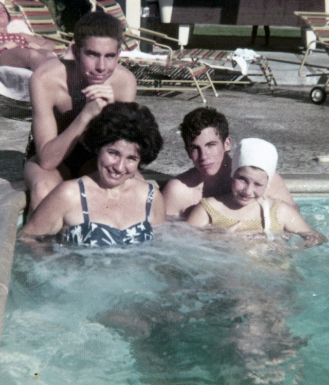 Family poolside