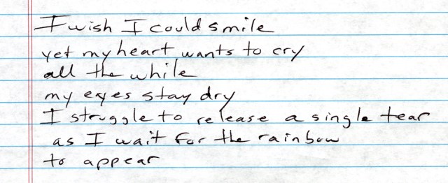 I wish I could smile