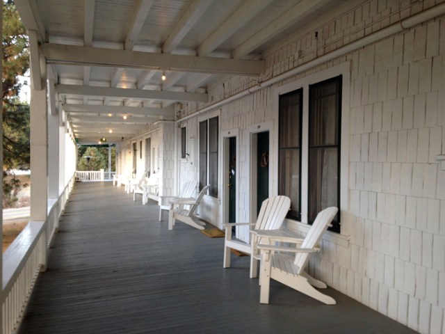 Our room was the first door on the right. The bathroom was at the end of the hallway.