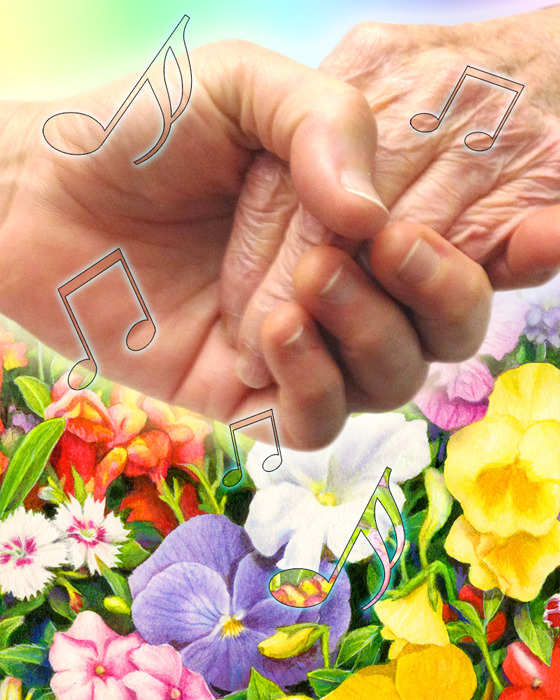 Loving hands in the garden