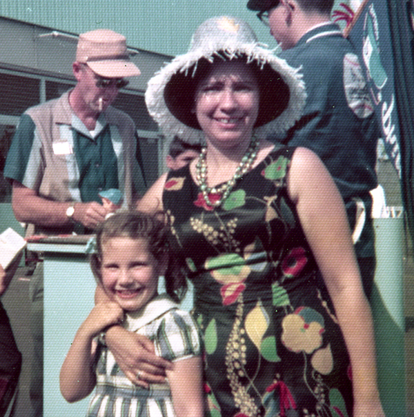 Mom w. hat & me closer