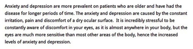 Depression and dry eyes