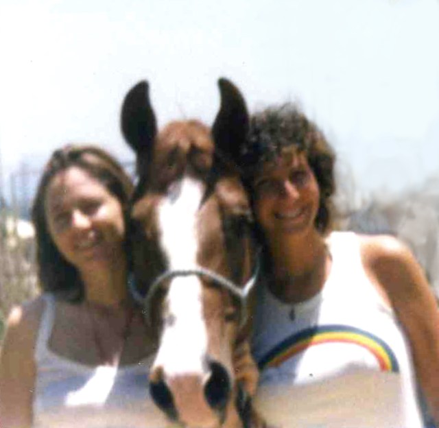 In this picture, I’m with my childhood friend, Joni