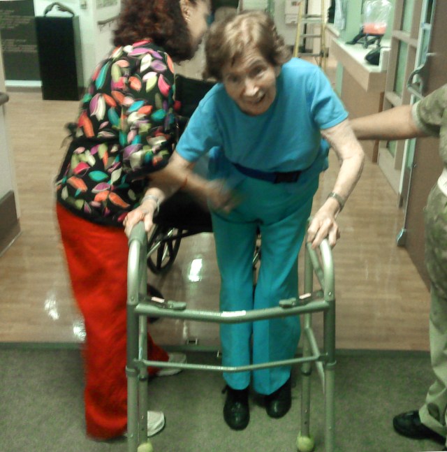 This picture reminds me how my mother was a miracle, because after she broke her hip and didn’t have surgery, she lived three years and was able to walk again.