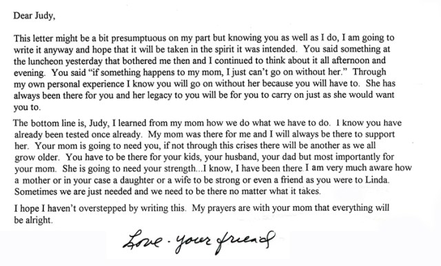 I received this note over 20 years ago. Clicking on it makes it easier to read.