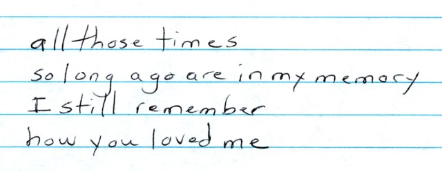 These lyrics are a new addition to my song “It Might Have Been.”