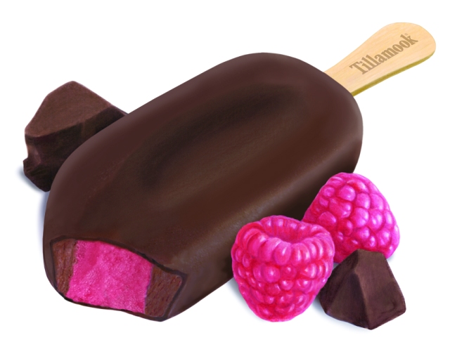 I also illustrated a dark chocolate raspberry bar.