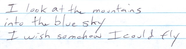 I look at the mountains