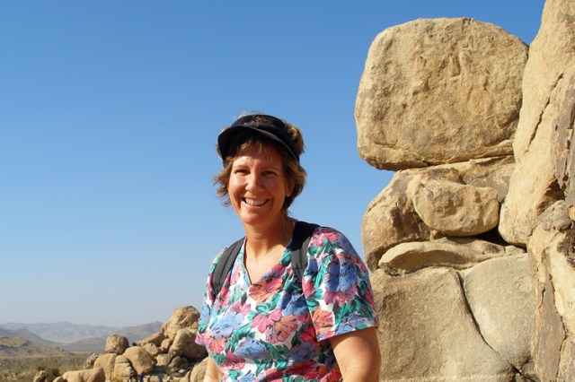 I had lots of blue sky to ponder in this picture taken eight years ago on a trip with two of my children and parents to Joshua Tree Monument. Unfortunately, my mother fell in the bathroom at night and broke her wrist. We went home the next day.