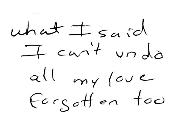 What I said I can't undo