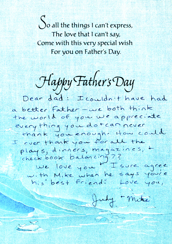 Couldn't have had a better dad