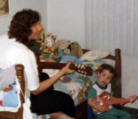 Guitar with Jason on his bed