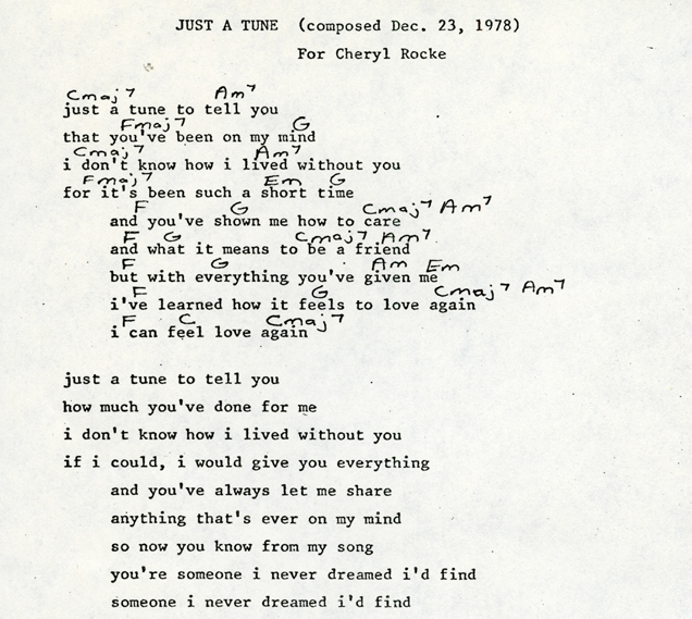 Just a Tune songsheet A