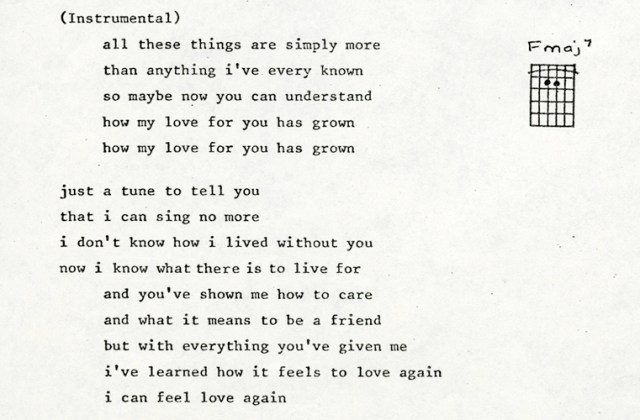 My original songsheet from 1978.