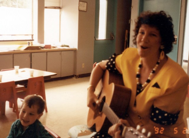 Playing guitar for Jason's class