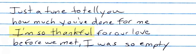 So thankful for our love