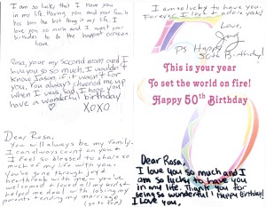 This was her card and I erased my children’s names so I hope I won’t get in trouble for sharing this. Below are enlargements.