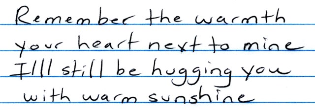 With these words, I imagine myself holding one of my babies against my chest.