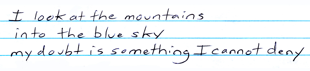 my doubt is something I cannot deny