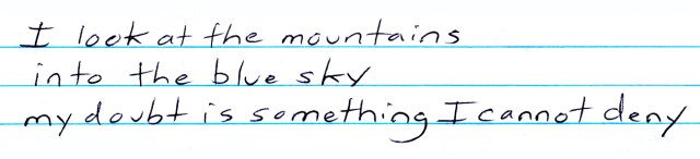 my doubt is something I cannot deny