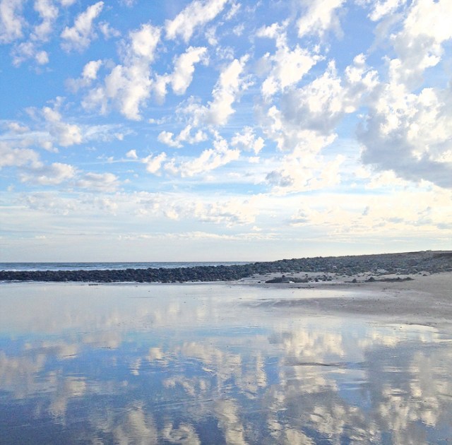 Reflecting clouds in water