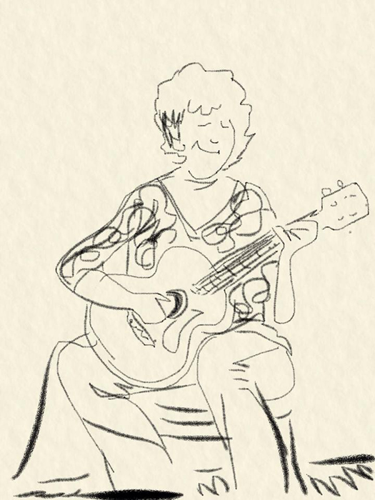 A man named T Dan drew this caricature and gave it to me. He also plays at Kulak’s Woodshed where I perform.