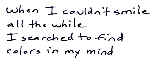 when i couldn't smile