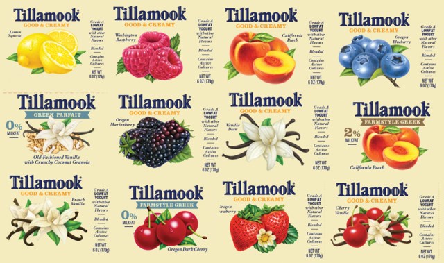 This past week I received a huge project from one of my favorite clients: Tillamook Dairy Company. I have 22 illustrations to work on. The examples above are ones that needed digital adjustments in order to fit a new label design. My artwork will now be more prominent on Tillamook’s labels! 