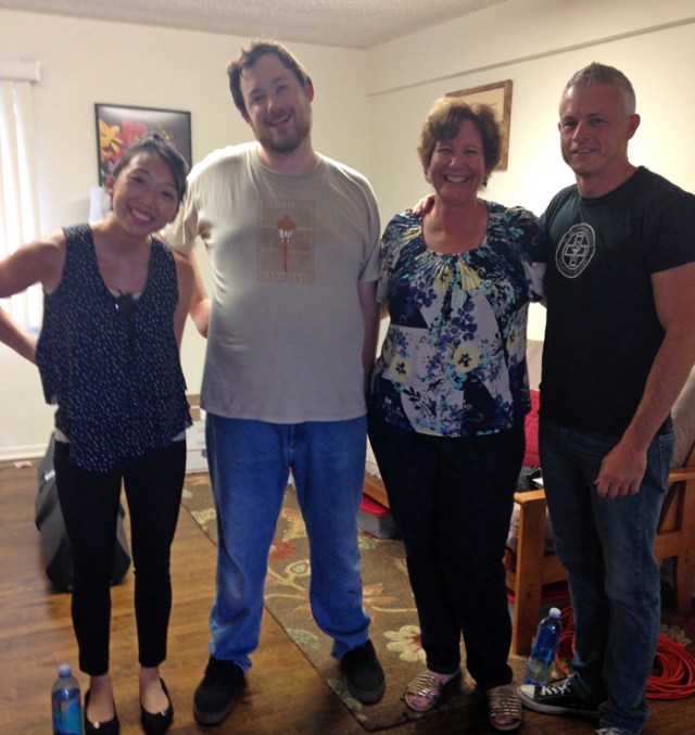 I was able to get a picture of the film crew just before they left.