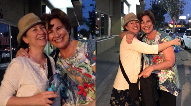 Judy & Joni outside Kulak's 2 pictures