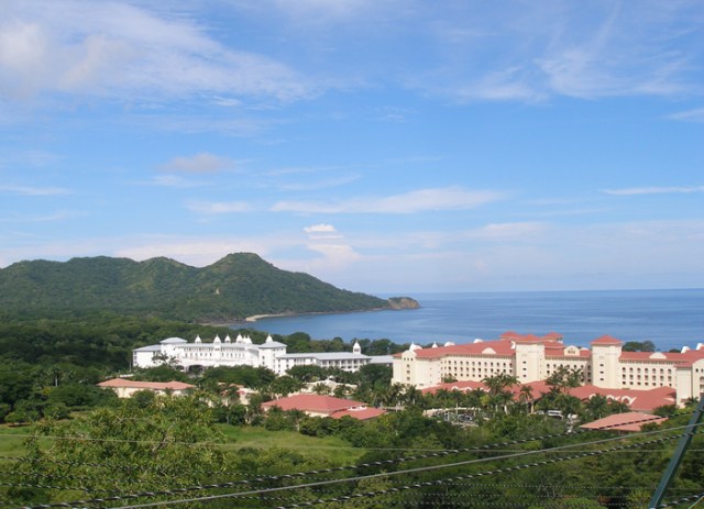 Our white resort can be seen on the left side. It was paired with another beige resort on the right side. 