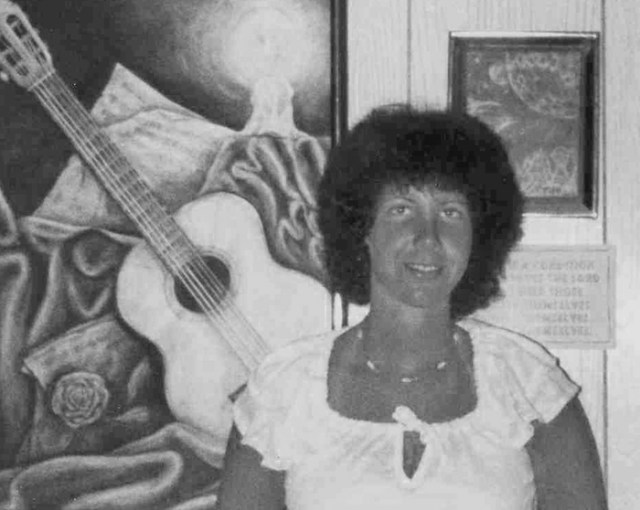 Just for fun, I’m sharing a very old picture. The painting behind me was an album cover illustration assignment. Who knew that 39 years later, I’d actually use it on one of my albums!